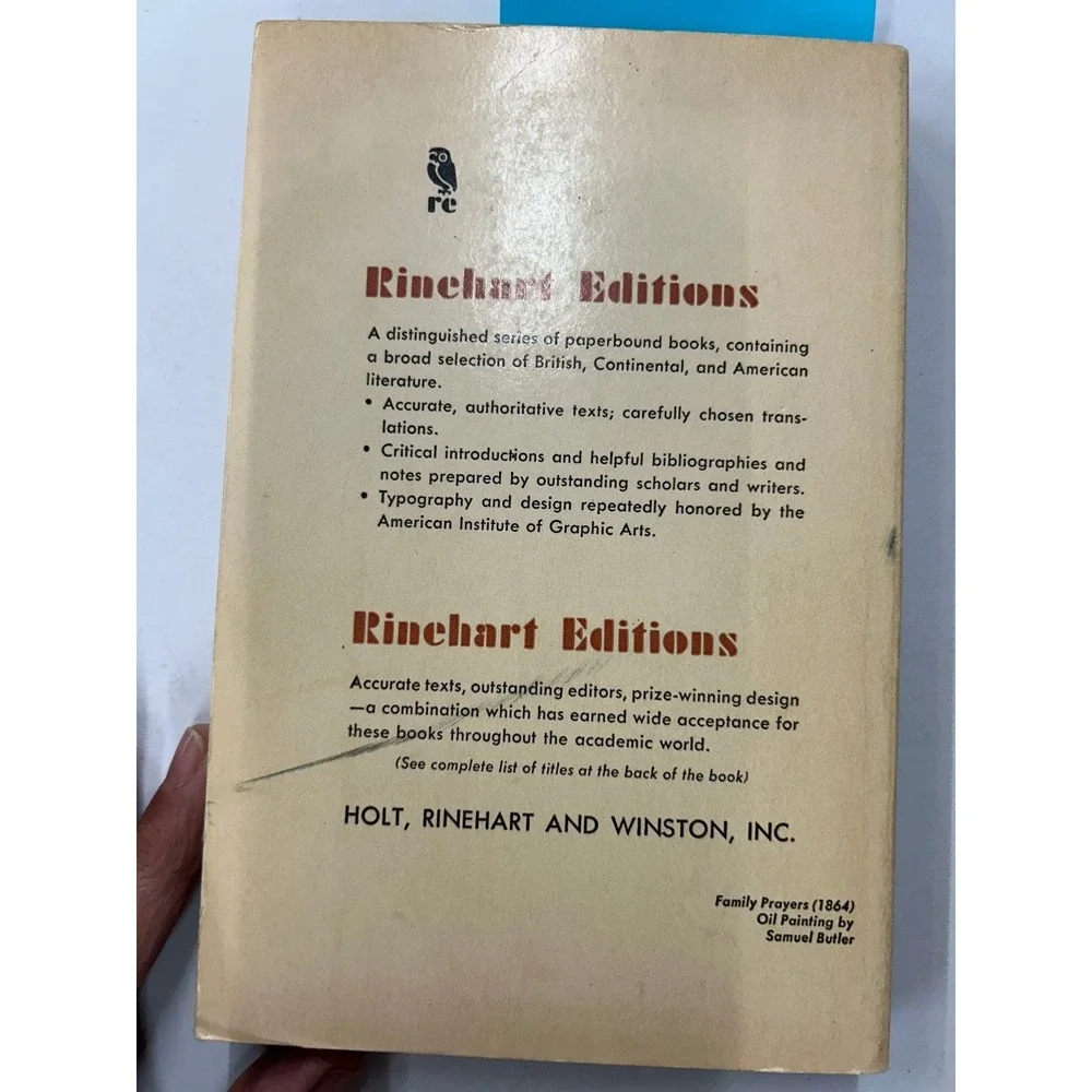 The Way‎ of All Flesh Samuel Butler 1965 Tenth Printing Holt Rinehart